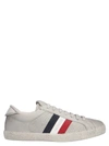 MONCLER MONCLER WOMEN'S GREY LEATHER SNEAKERS,4M7134002S8N102 38.5