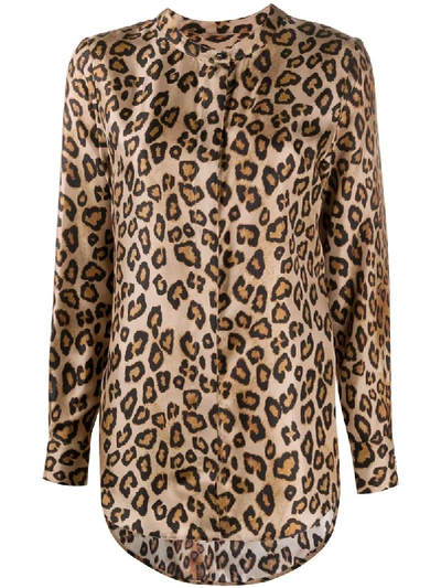 Alberto Biani Leopard Print Blouse In Yellow