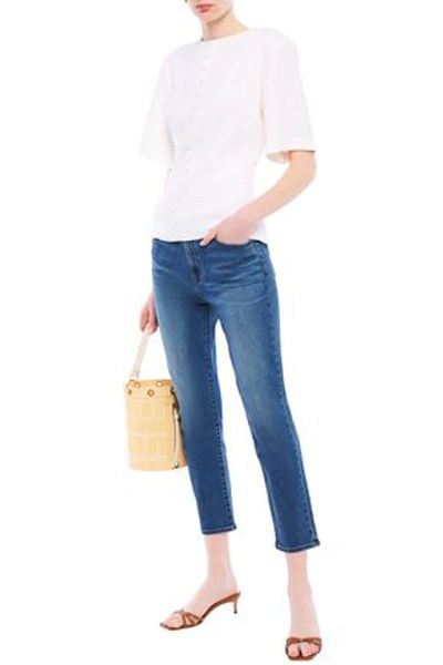 J Brand Ruby Cropped High-rise Cigarette Jeans In Blue