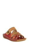 L'artiste Leigh Sandal In Red Multi Leather