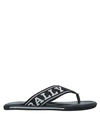 Bally Logo Strap Flip Flops In Black