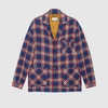 GUCCI CHECK COTTON LINEN JACKET WITH ANCHOR