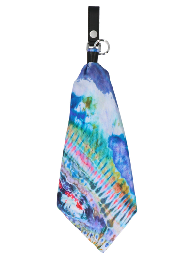 Amiri Tie Dye Bandana Keychain In Blue