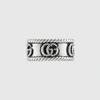 Gucci Ring In Aged Sterling Silver With Double G Detail In Silver