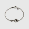 Gucci Double G Key Sterling Silver Bracelet In Silver