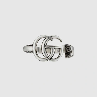 Gucci Double G Key Ring In Silver