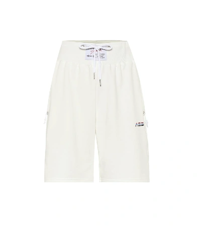 Adam Selman Sport High-rise Cotton-blend Shorts In White