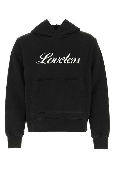 Amiri Loveless Embroidered Hooded Cotton Sweatshirt In Black