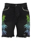 AMIRI AMIRI PRINTED DENIM BERMUDA SHORTS