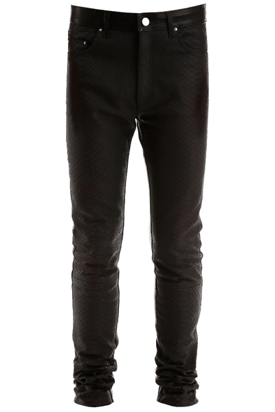 Amiri Python Print Leather Trousers In Black