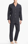 Majestic Herringbone Cotton Pajamas In Lead