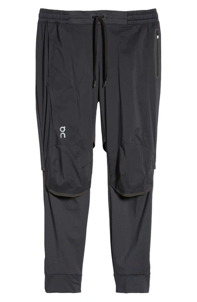 On Logo-print Shell Track Trousers In Black