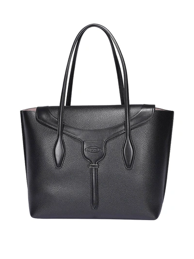 Tod's New Joy Shopping Bag Medium In Black