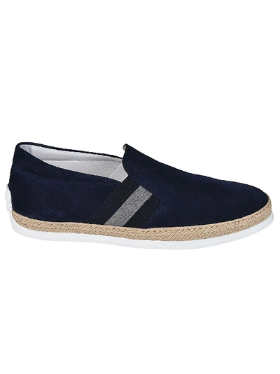 Tod's Pantofola Suede Slip-on Trainers In Blue