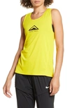Nike City Sleek Women's Trail Running Tank In Spdylw/black