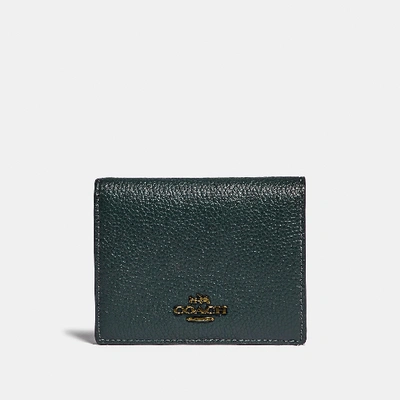 Coach Small Snap Wallet With Colorblock Interior - Women's In Green