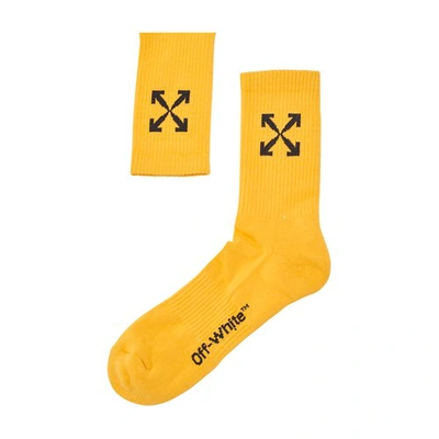 Off-white Arrows Socks In Yellow
