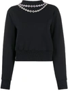 CHRISTOPHER KANE CRYSTAL EMBELLISHED CREW NECK SWEATSHIRT