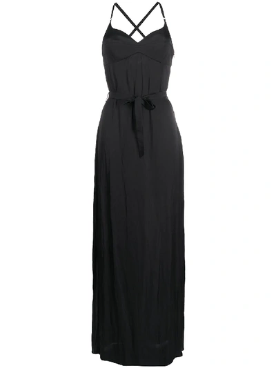 Murmur Escapade Tie-waist Maxi Dress In Black