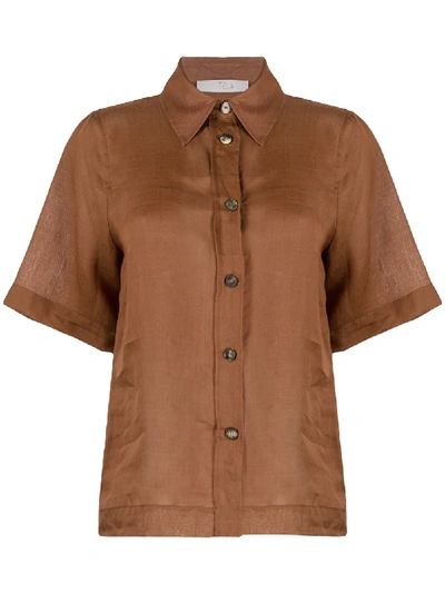 Tela Wide Sleeve Shirt In Brown
