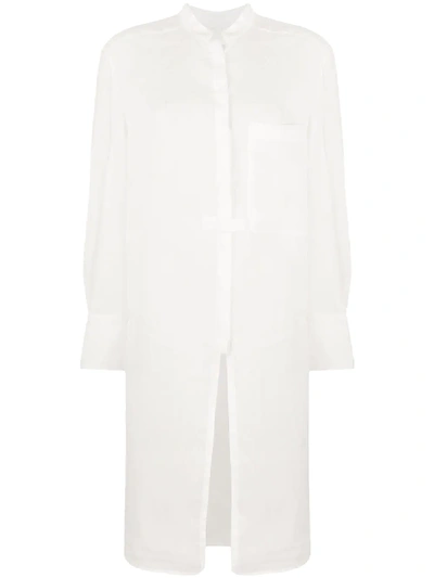 Tela Long-line Shirt In White