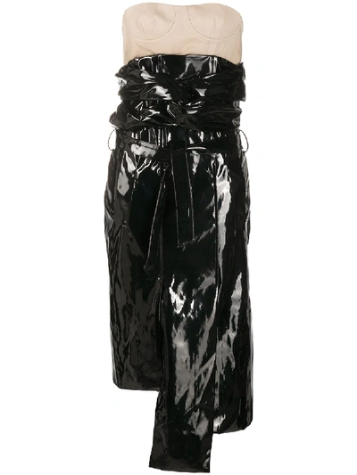 Rokh Asymmetric Layered Dress In Black