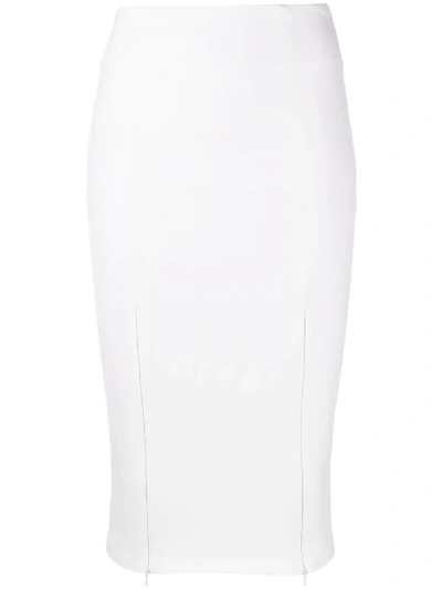 Murmur Core Fitted Midi Skirt In White