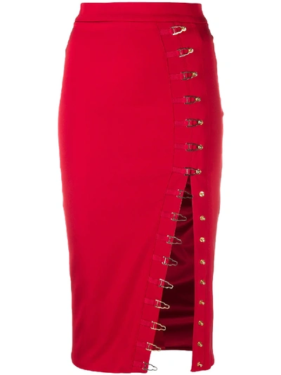 Murmur Ivy High-waisted Skirt In Red