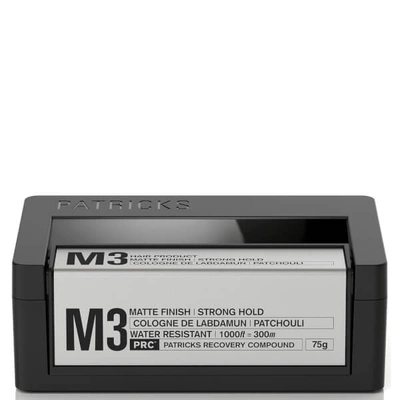 Patricks M3 Matte Finish Strong Hold Styling Product 75g In Colorless