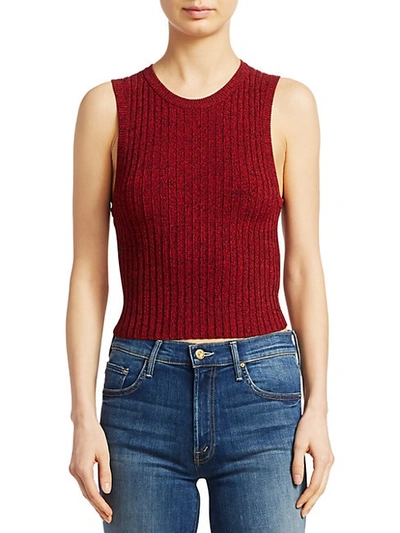 A.l.c Marie Ribbed Sleeveless Jumper In Red-drk
