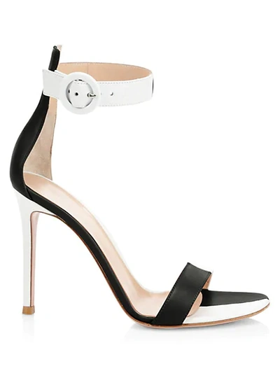 Gianvito Rossi Portofino Colorblock Leather Sandals In Prailine