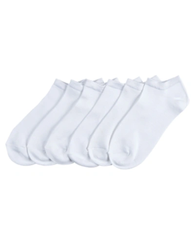 Hue 6 Pack Super-soft Liner Socks In White