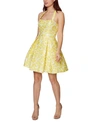BETSEY JOHNSON FLORAL JACQUARD FIT & FLARE DRESS