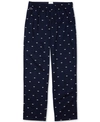 Lacoste Men's Crocodile Print Cotton Pajama Pants In Navy Blue