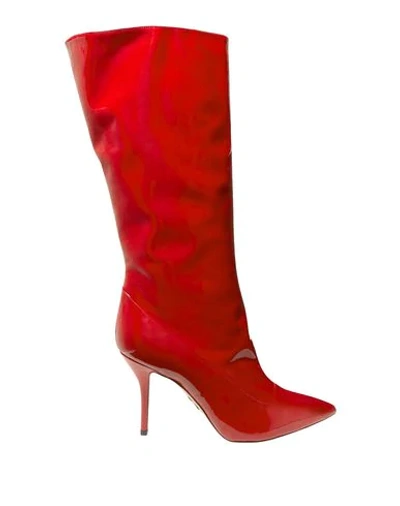 Paul Andrew Knee Boots In Red