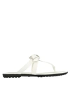 Tod's Toe Strap Sandals In White