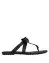 Tod's Bow-front Logo-embossed Leather Sandals In Black