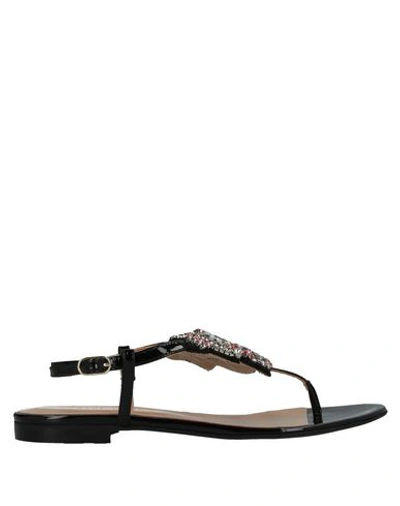 Twinset Toe Strap Sandals In Black