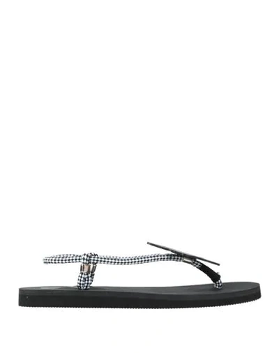 Colors Of California Toe Strap Sandals In Black