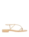 Studio Amelia 10mm Leather Thong Sandals In Beige