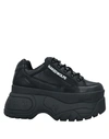 Naked Wolfe Black Sporty 70 Platform Leather Sneakers In Black