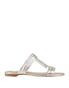 Tod's Metallic Textured-leather Slides In Grey