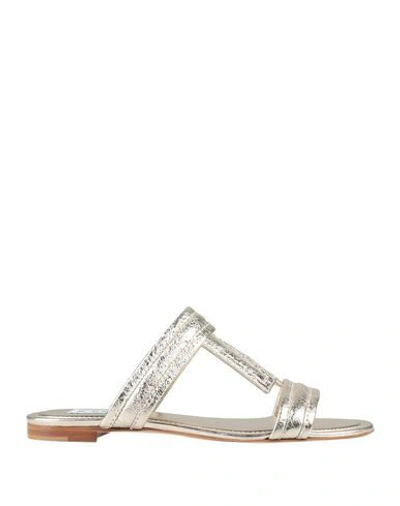 TOD'S TOD'S WOMAN SANDALS PLATINUM SIZE 6.5 LEATHER,11879563BN 10