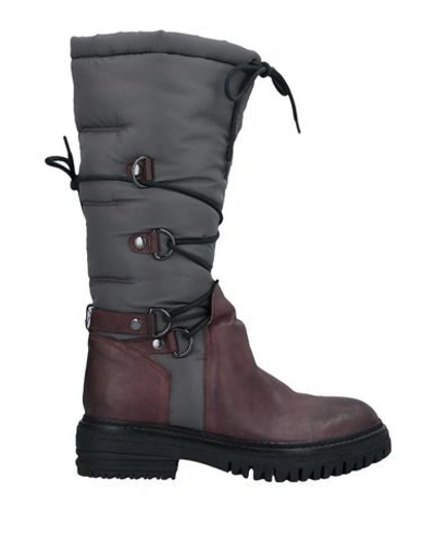 Crime London Boots In Maroon