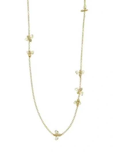 Temple St Clair Busy Bee 18k Yellow Gold & Diamond Station Necklace