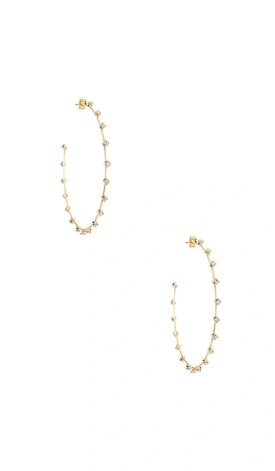 Ettika Rhinestone Hoop Earrings In Gold/ Crystal
