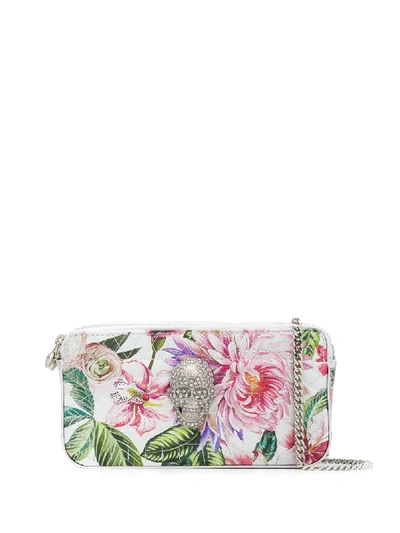 Philipp Plein Floral Print Mini Crossbody Bag In White