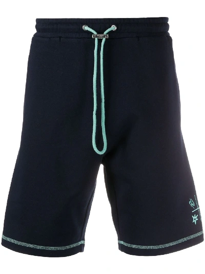 Kenzo Compass Embroidered Shorts In Blue