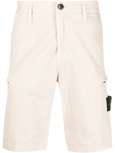 Stone Island Knee-length Cargo Shorts In Neutrals