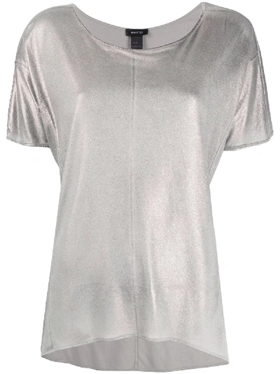 Avant Toi Metallic Lamé T-shirt In Grey